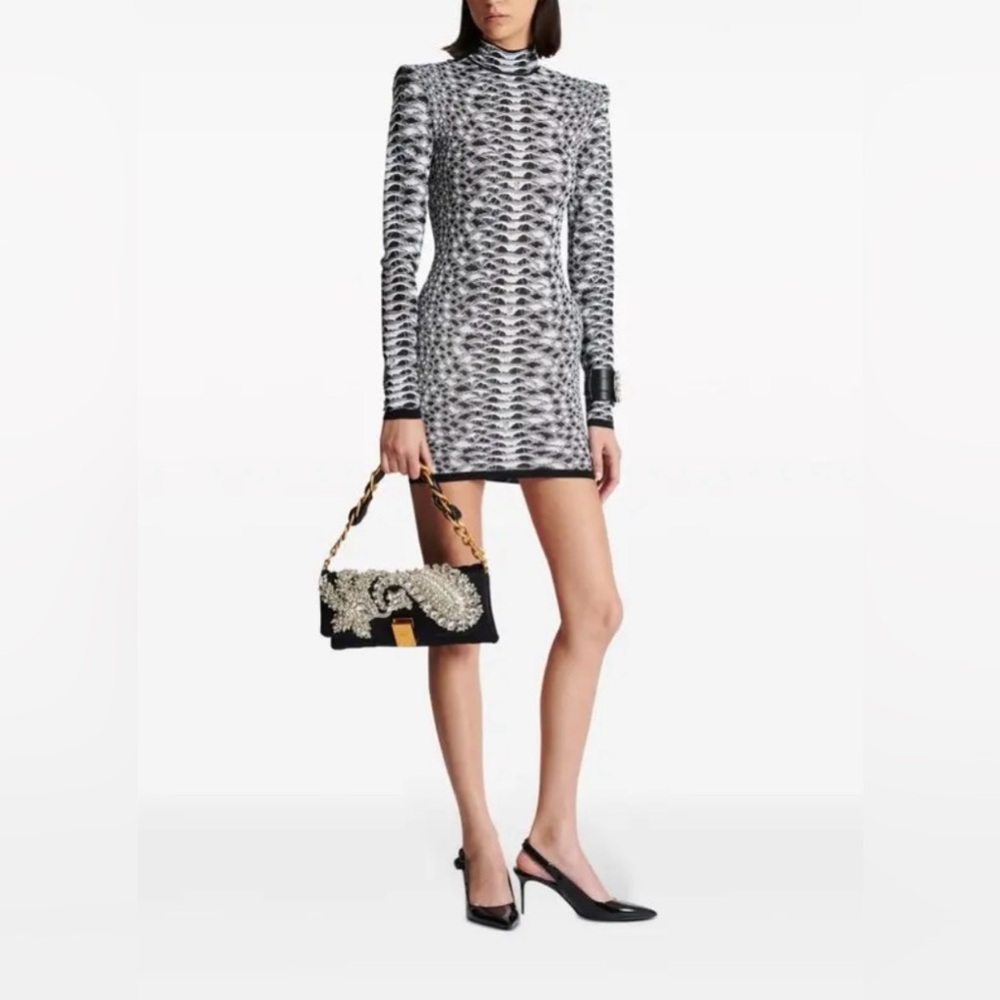 Balmain Python Jacquard Knit Minidress